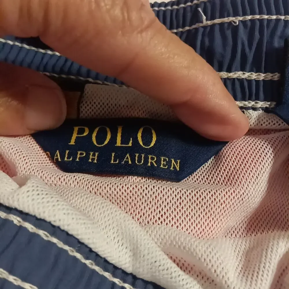 Polo Ralph Lauren Men's Swim Trunks Shorts Size Large Nylon Orange LG Pony Logo